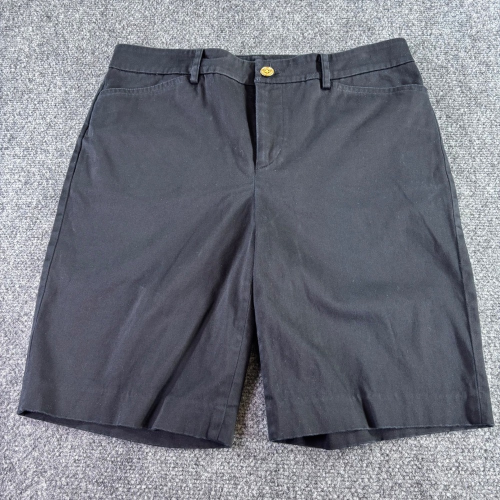 Lauren Ralph Lauren Chino Shorts Womens 6 Black Stretch Bermuda‎ Classic Preppy